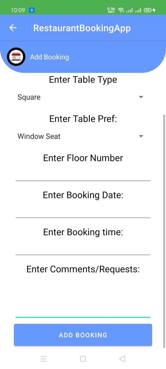 Restaurant Booking App